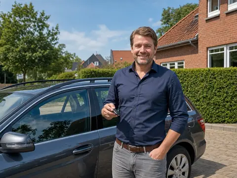 Verkäufer aus Magdeburg mit dem verkauften Fahrzeug