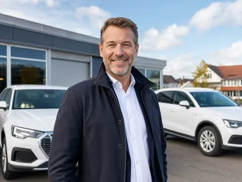 Verkäufer aus Olvenstedt mit dem verkauften Fahrzeug